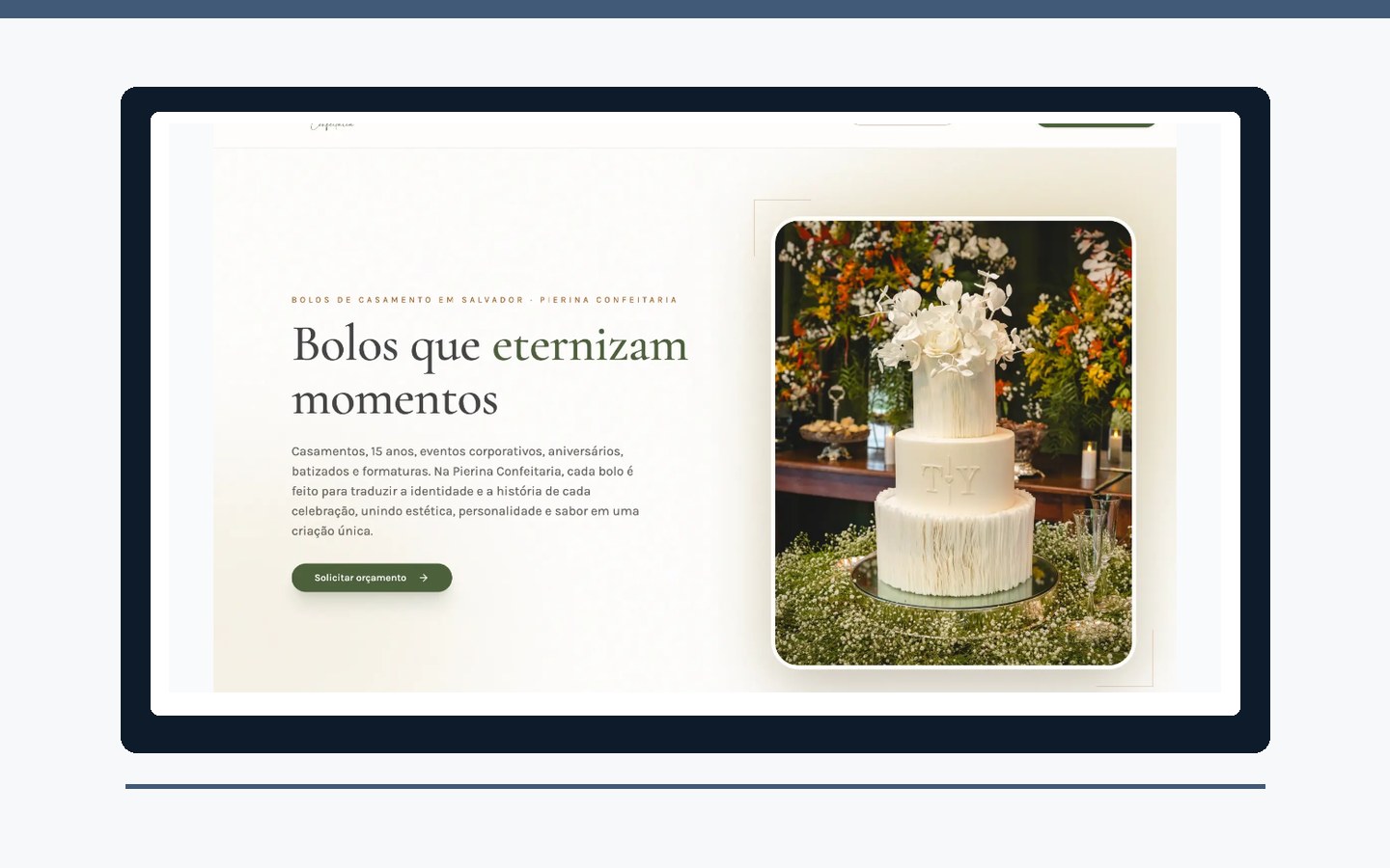 Projeto digital desenvolvido para Pierina Confeitaria